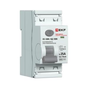Выключатель дифференциального тока 2п 25А 10мА тип AC 6кА ВД-100N электромех. PROxima EKF E1026M2510