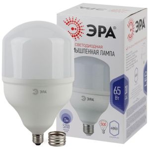 Лампа светодиодная высокомощная STD LED POWER T160-65W-6500-E27/E40 65Вт T160 колокол 6500К холод. бел. E27/E40 (переходник в компл.) 5200лм Эра Б0027924