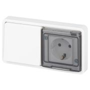 Блок розетка с выключателем Эксперт 11-7521-01 IP55 16А (10AX)-250В СУ бел. Эра Б0063261
