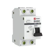 Выключатель автоматический дифференциального тока 1п+N C 16А 30мА тип AC 4.5кА АД-12 Basic EKF DA12-16-30-bas
